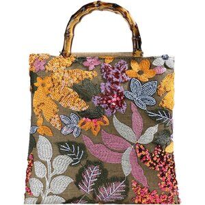 Chic Handcrafted Bamboo Bag with Colorful Sequins - Perfect for Banquets